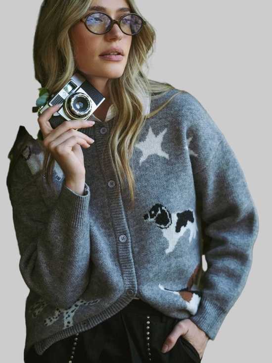 NWT Dog Lover Cardigan Sweater - Picture 2 of 3